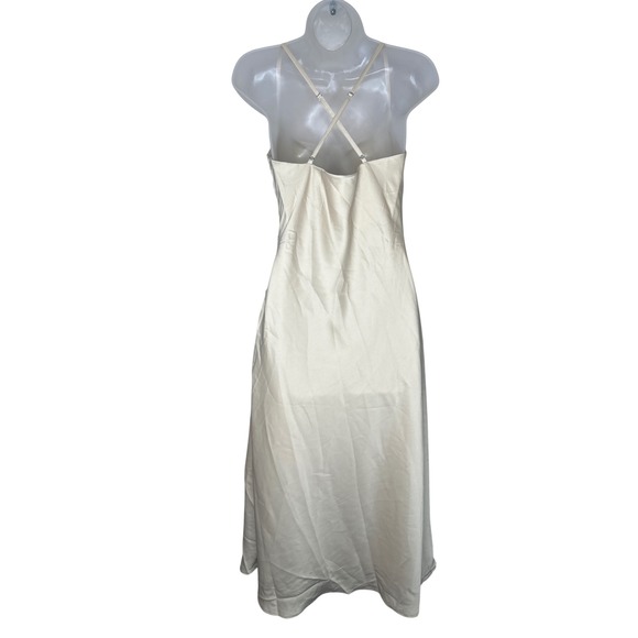 Stacees Champagne Slip Dress Criss Cross Back‎ Wedding Special Occasion US4 - Picture 2 of 9